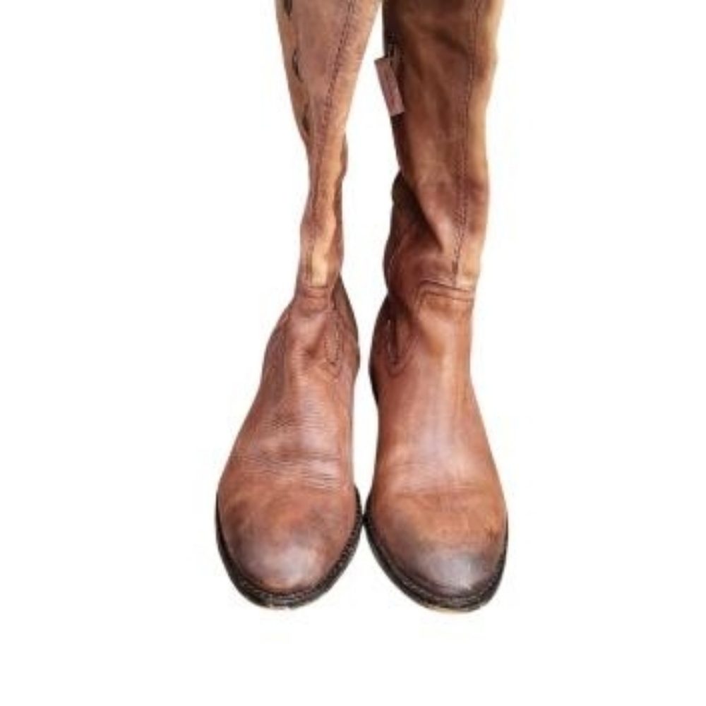Sam Edelman Over Knee Pierce Whiskey Brown Leather Tall Riding Boot Women 7.5 - Picture 5 of 16